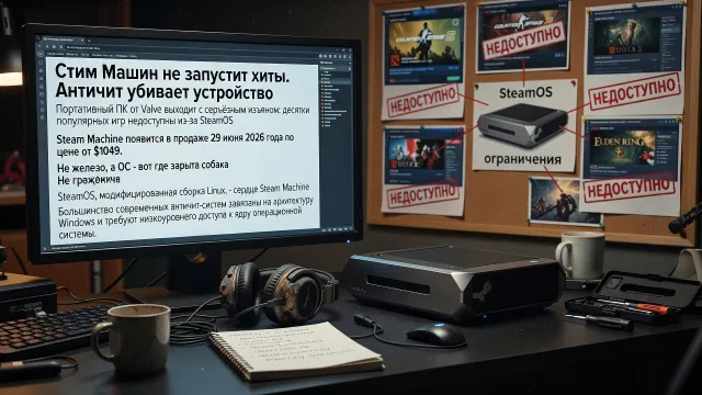 Steam Machine не запустит хиты. Античит убивает устройство